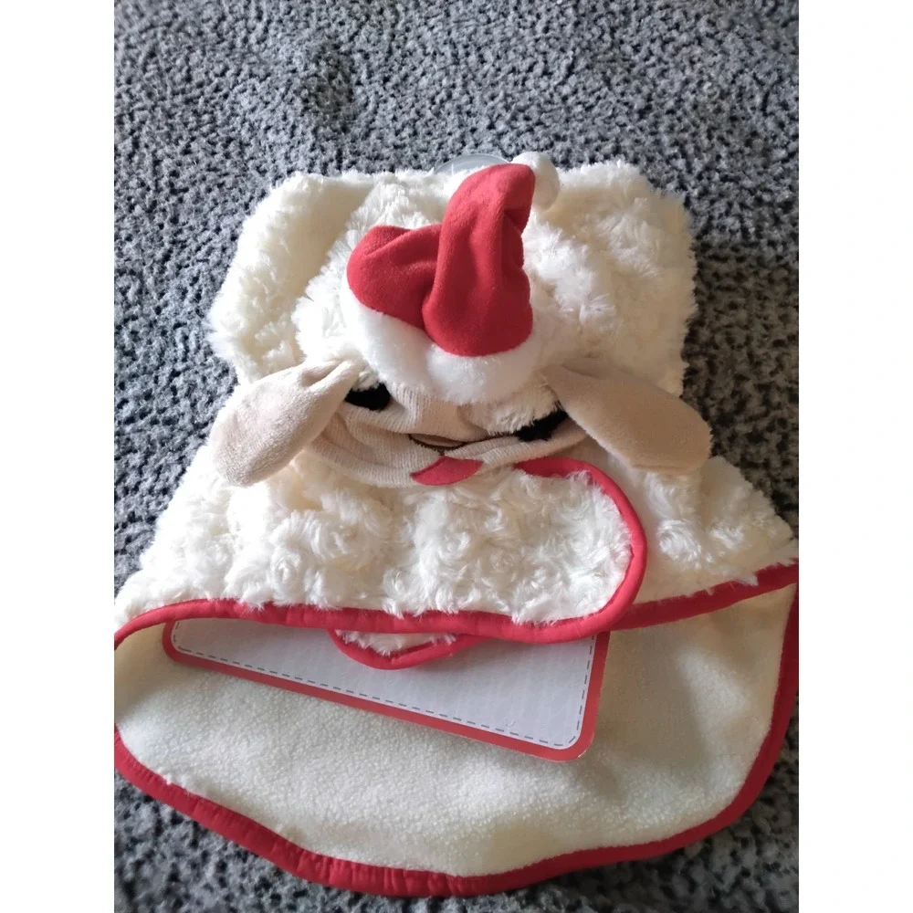 Multipet Lamb Chop Dog‎ Santa Hat Hoodie & Gold Crown Costume Set Medium 90772